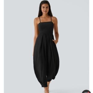 Halara Spaghetti Strap Lace Up Pocket Jumpsuit